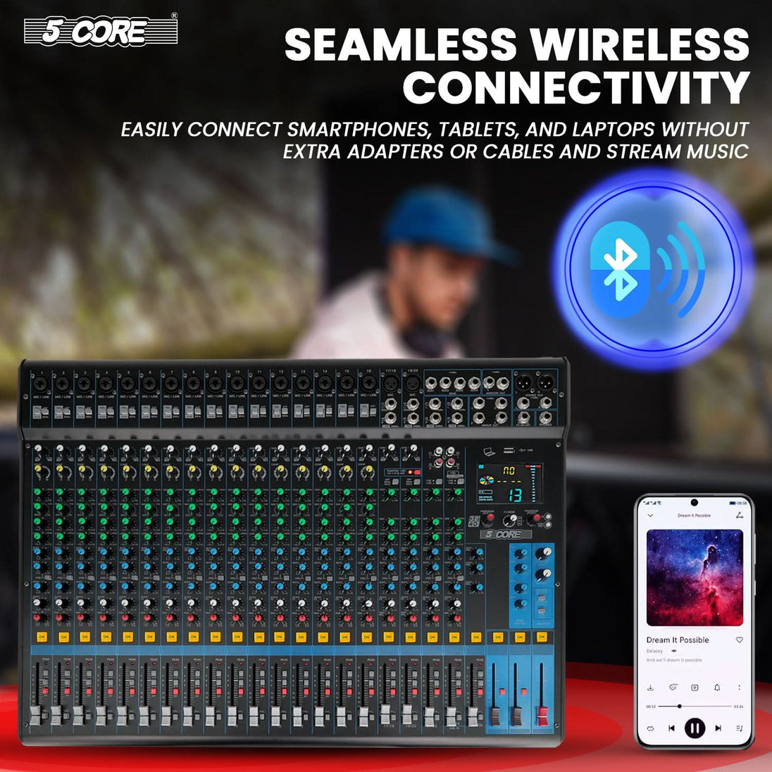 USB and Bluetooth connectivity for versatile use
