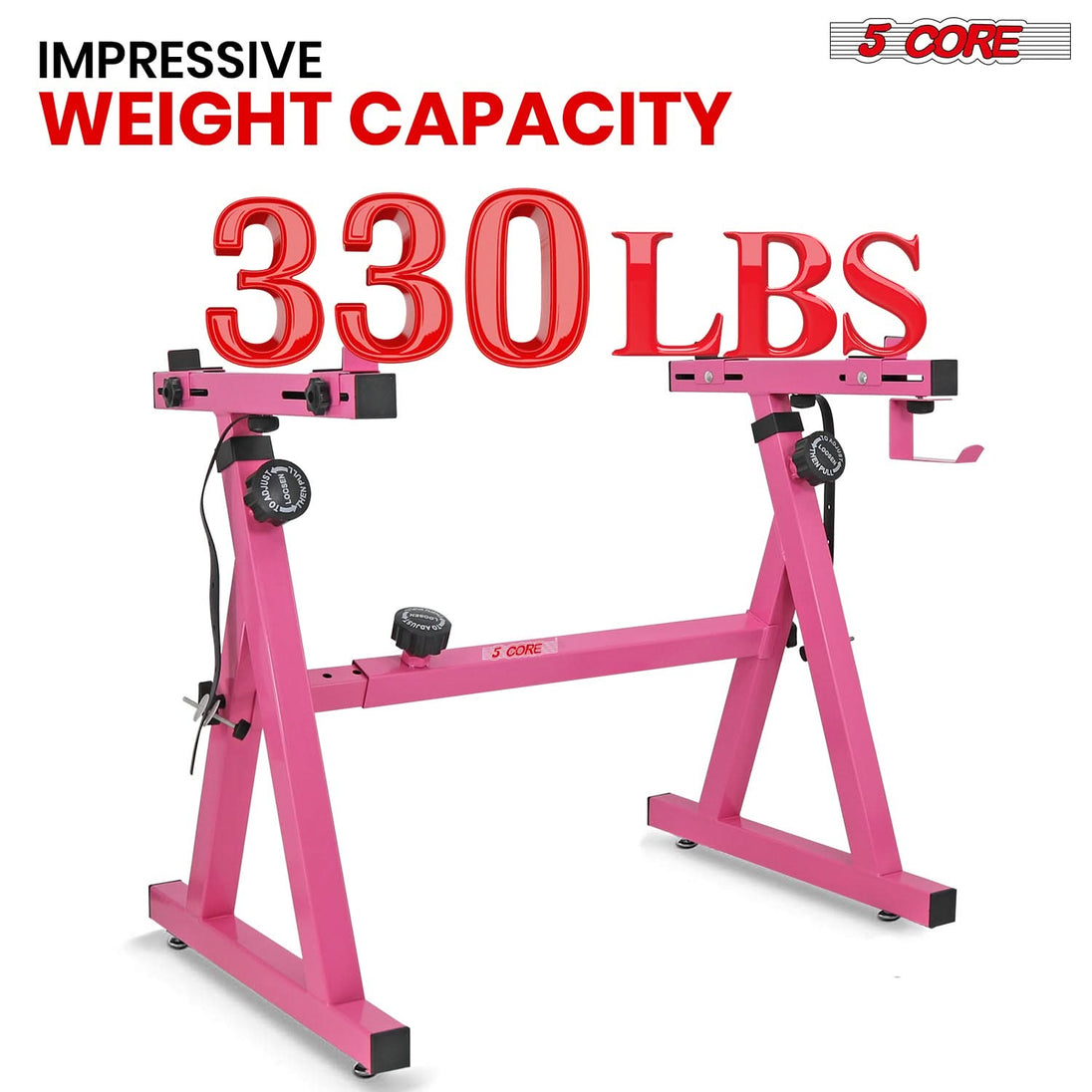 Heavy duty pink electric piano stand adjustable height by 5Core