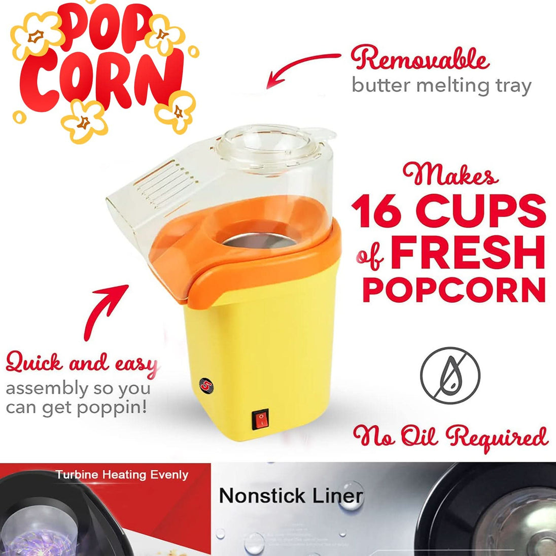 5Core portable popcorn popper electric mini machine for home use
