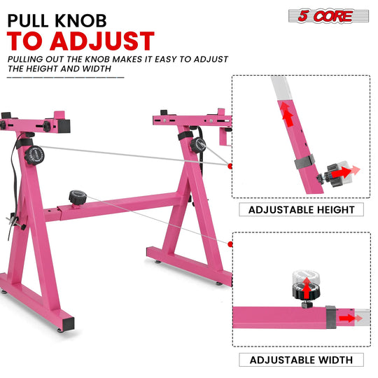 5Core adjustable Z frame keyboard riser stand in pink