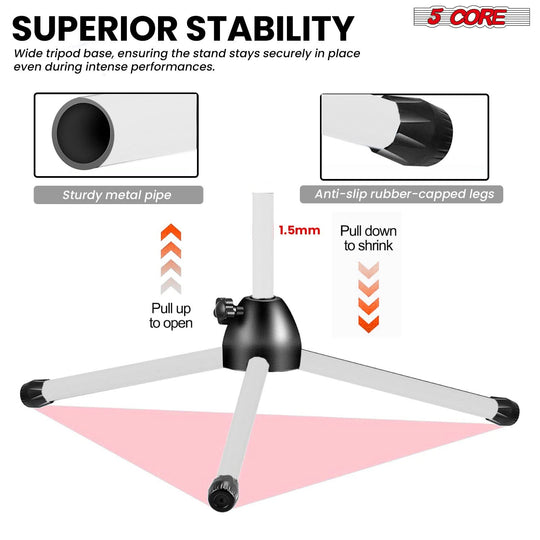 Side profile of 5Core boom mic stand for performers and creators