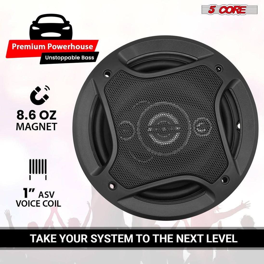 500W 5 Core car speaker delivering clear mids and crisp highs