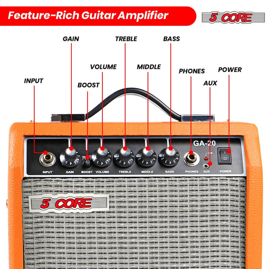 5 Core 20W electric guitar amplifier portable for practice sessions