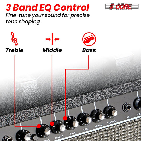 5 Core 40W electric guitar amplifier portable for practice sessions
