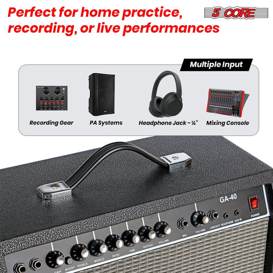 40W practice amp for bass and acoustic guitar 5 Core portable amplifier