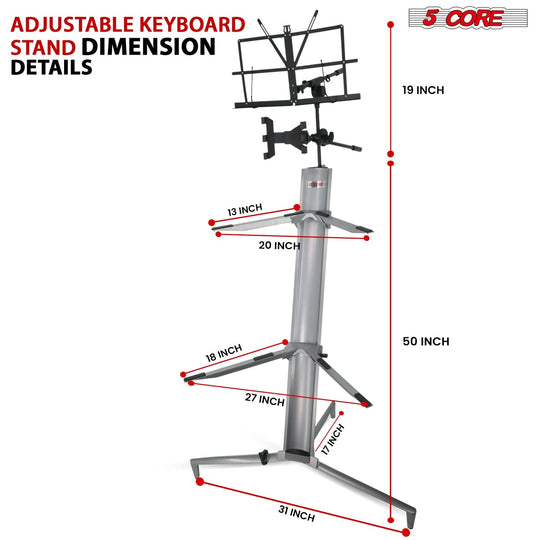 Heavy-duty 5Core Z shape keyboard holder built for professional use