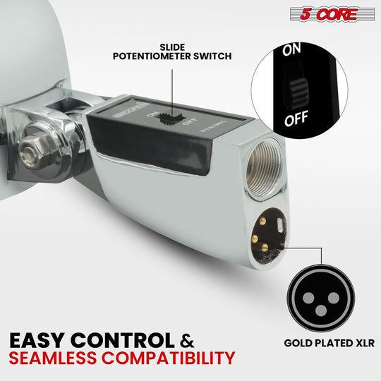 Studio-grade 5Core mic with retro look and crystal-clear sound