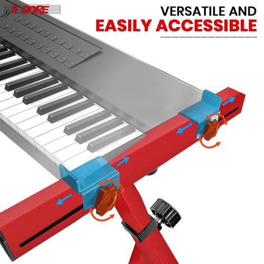 5Core red piano stand Z style sturdy adjustable for keyboards