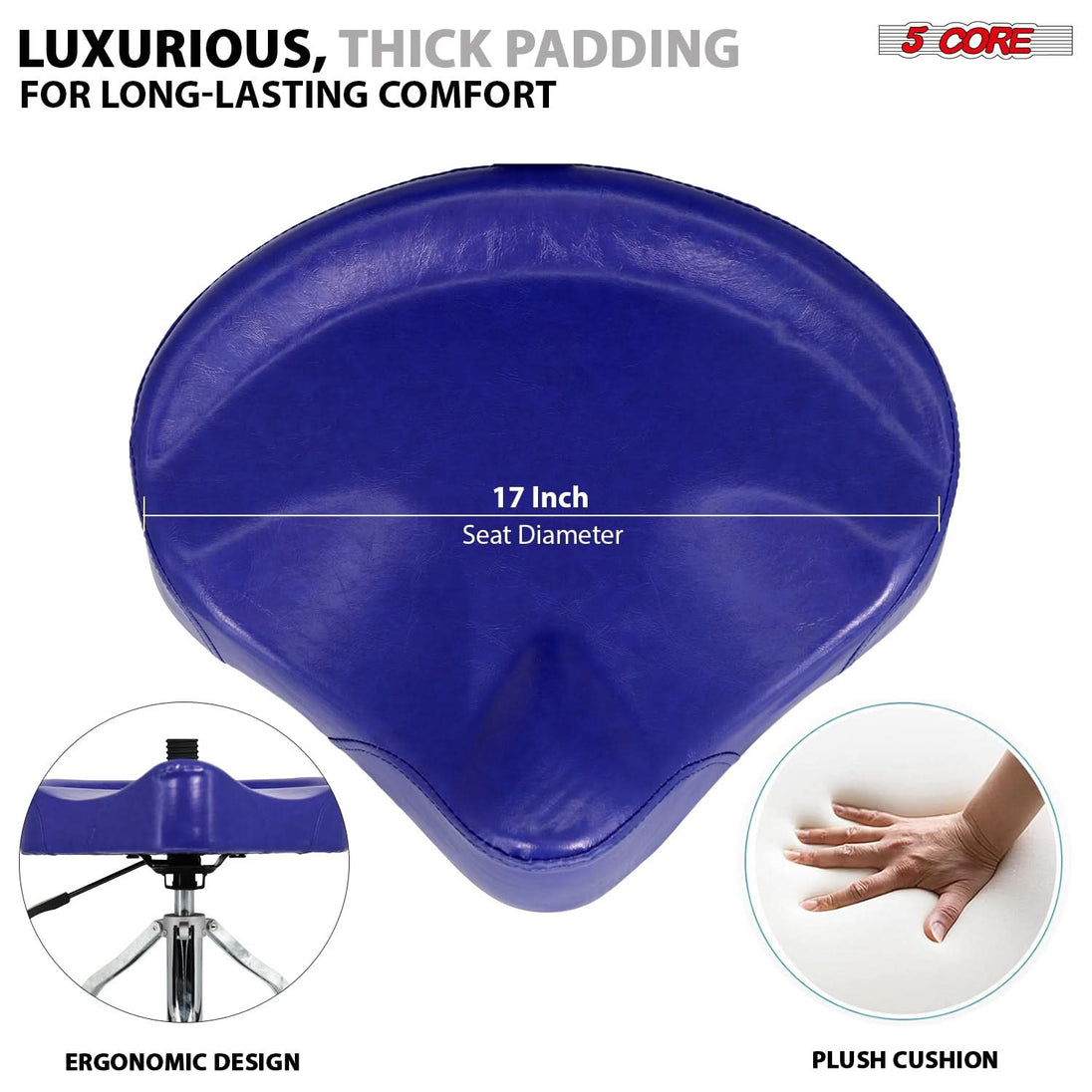17 inch wide ergonomic drumming throne