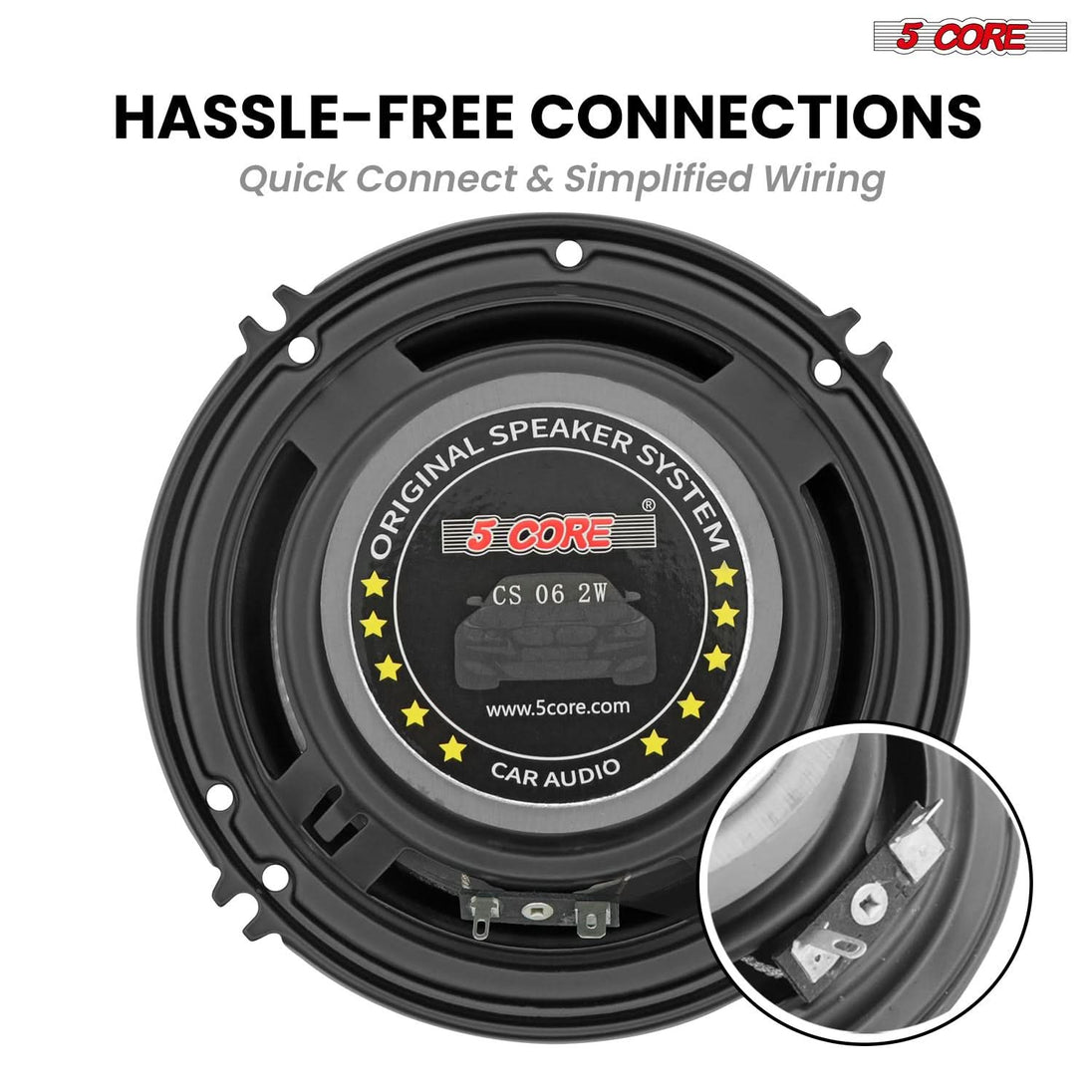 Durable 6” speaker by 5 Core designed for immersive audio in vehicles