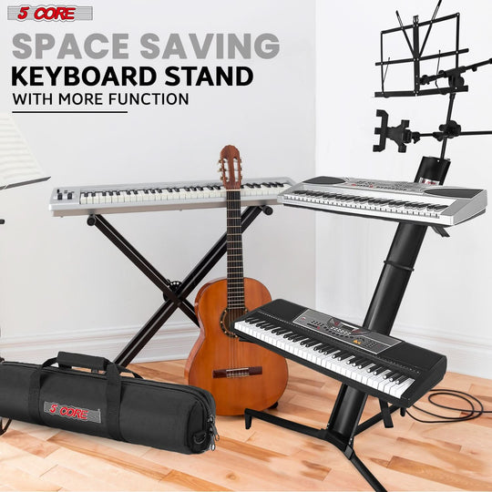 Double-tier electric piano stand with stable frame by 5Core