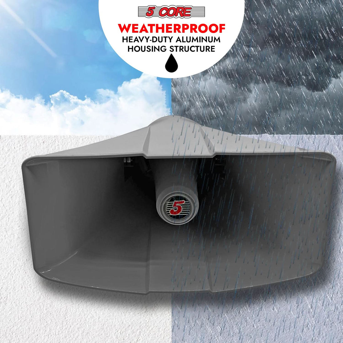 5Core high-power 8x16" PA horn speaker with 40W RMS for outdoor events