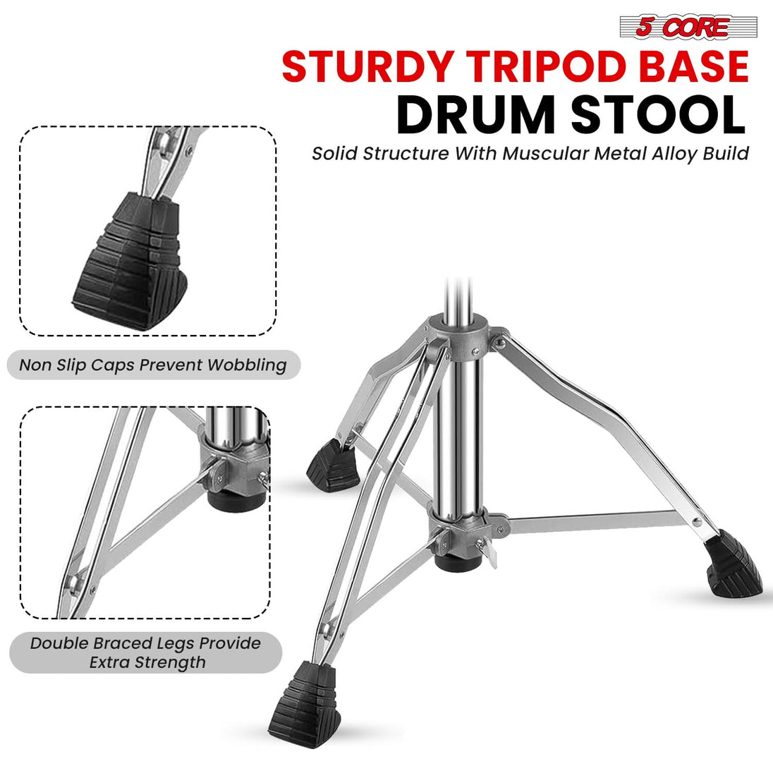 Guitar stool with non slip rubber feet