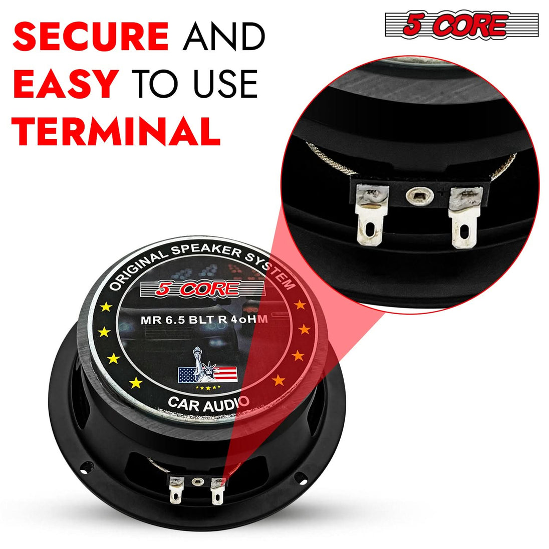 5Core 6.5 inch 4 Ohm subwoofer speakers for clear midrange sound