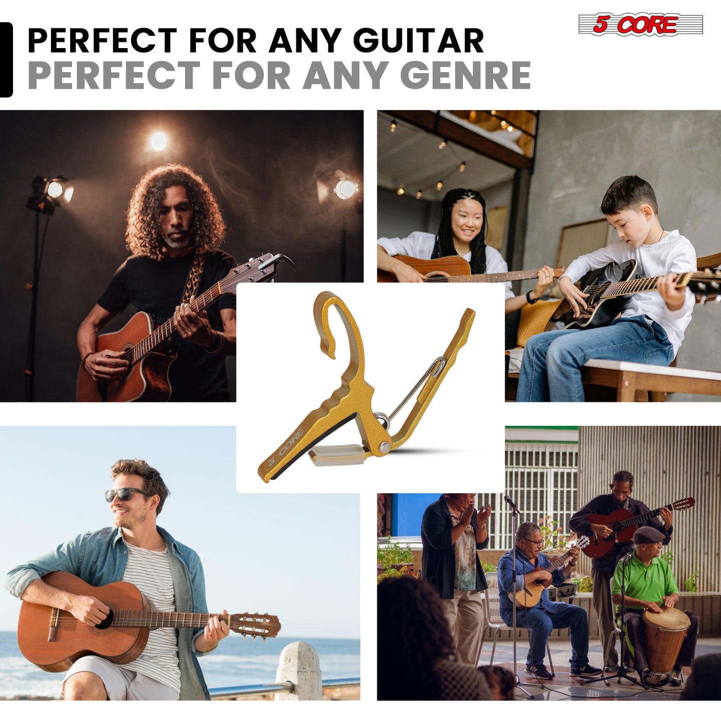 6-piece guitar pick set made of quality celluloid material