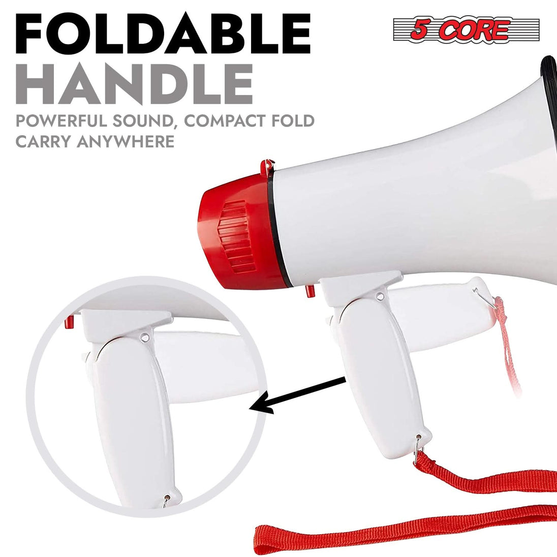 5Core kids megaphone bullhorn speaker, 30W power and 800 feet range