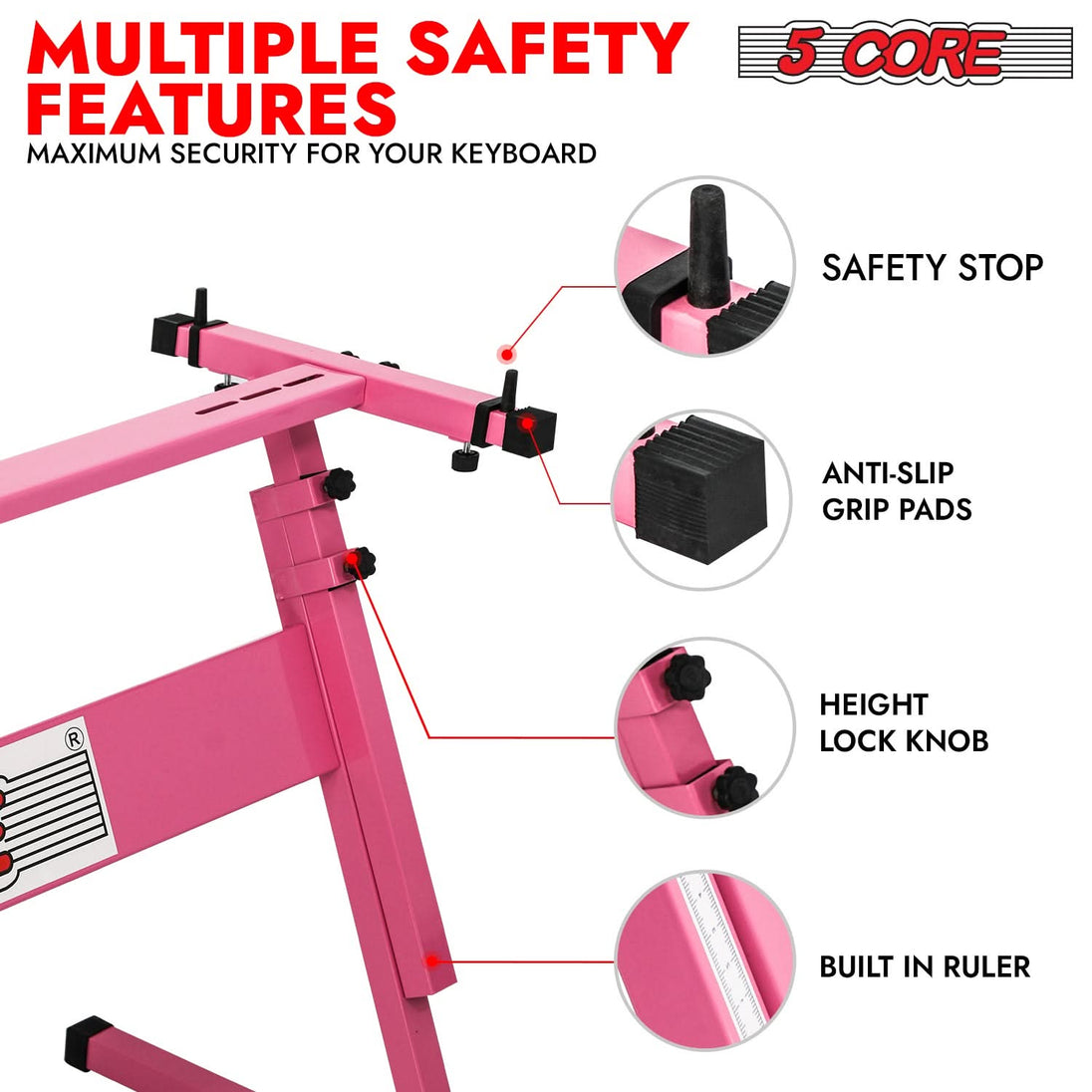 Foldable and portable keyboard stand with customizable height