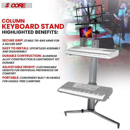 Durable 5Core keyboard stand with anti-slip pads and solid structure