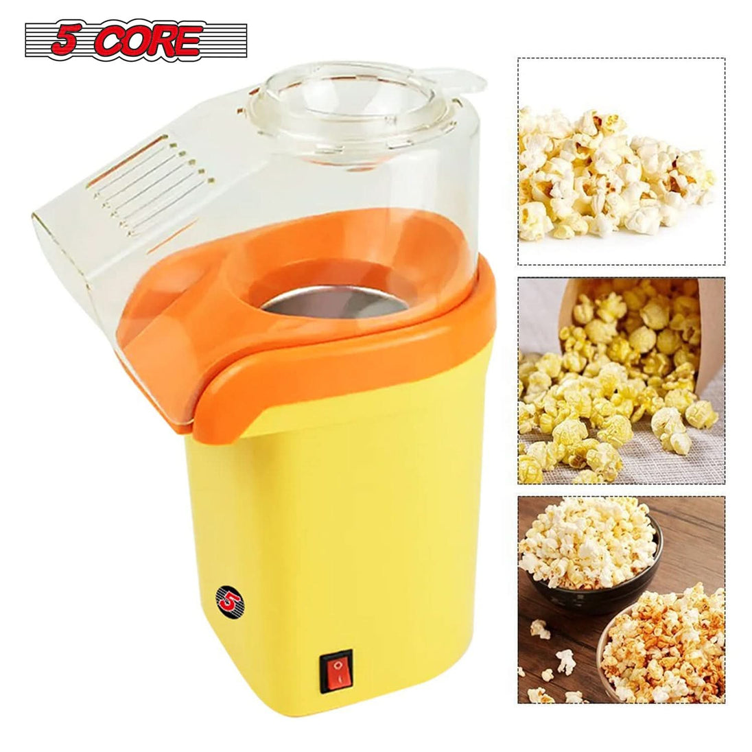 Electric popcorn maker by 5Core for quick movie-time snacks