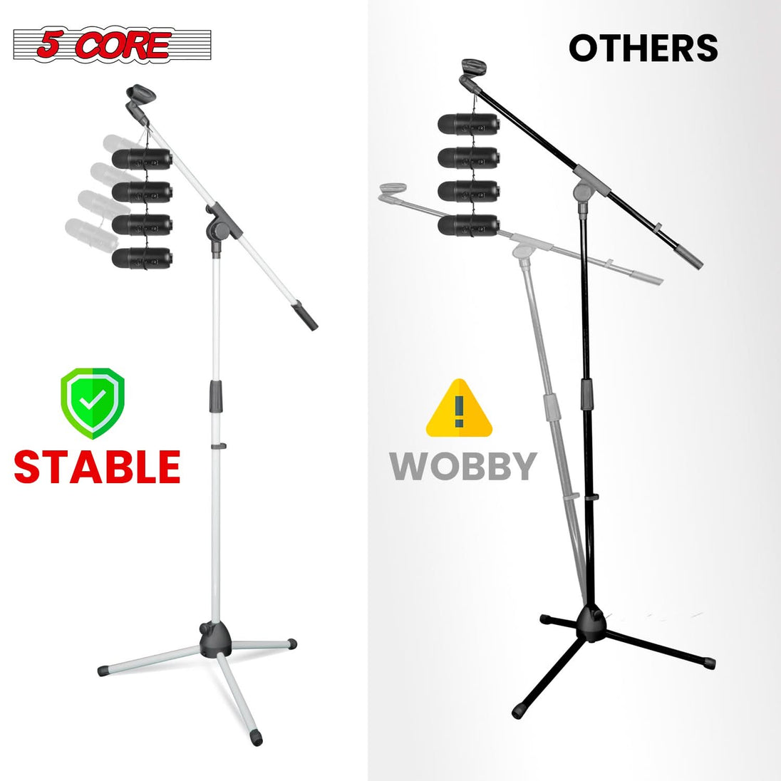 5Core studio mic stand with floor tripod and movable arm