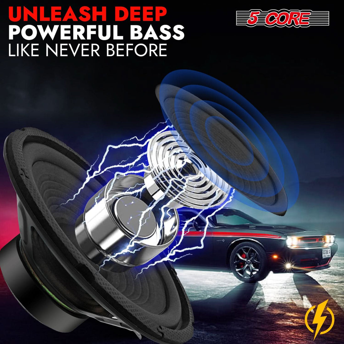 Car subwoofer 6.5 inch speaker ideal for bass enhancement