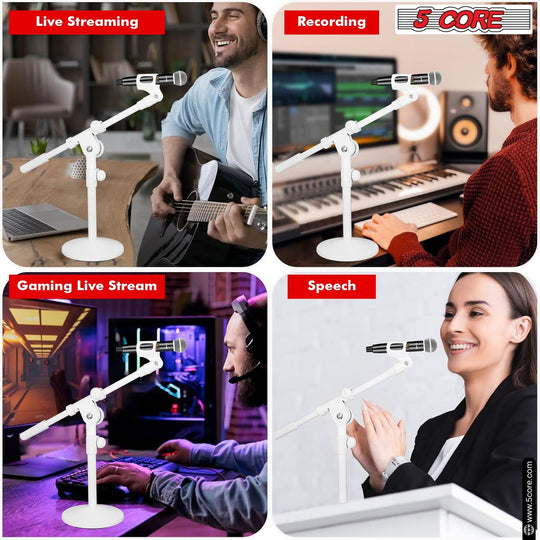Stable round base desktop mic stand by 5Core for table use