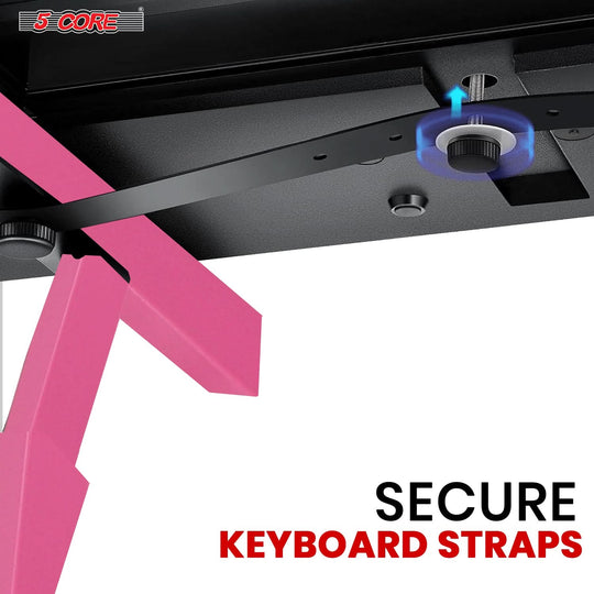Keyboard stand pink Z frame with wheels 5Core electric piano