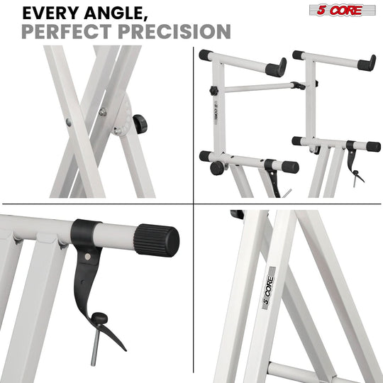 5Core adjustable two-level keyboard stand with double X design