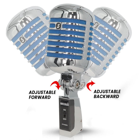 Studio-grade retro microphone by 5Core in stylish blue