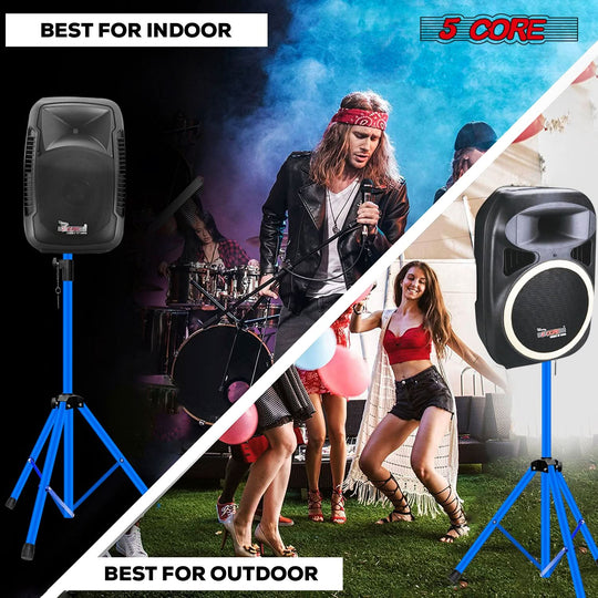 High-reach sky blue tripod stand for audio monitors by 5Core