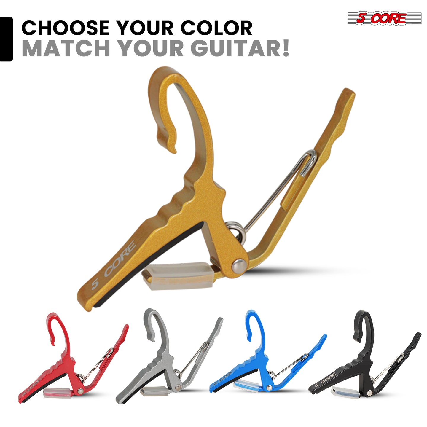 5Core capo and pick set for beginner and professional guitarists