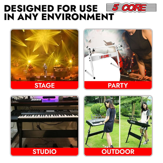 Strong and stable piano stand by 5Core perfect for home or stage setups