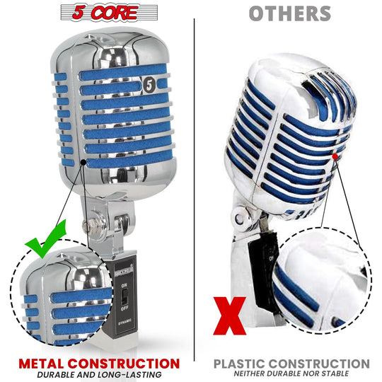 5Core professional blue mic with retro body and dynamic response