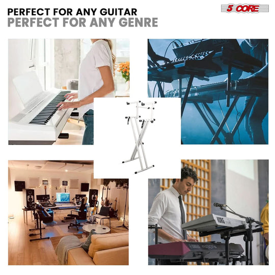 Double-tier keyboard riser holder with sturdy frame
