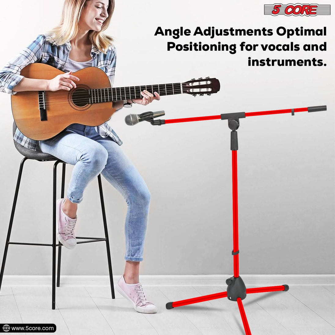 5Core tripod stand with mic holder for stage events and podcasts