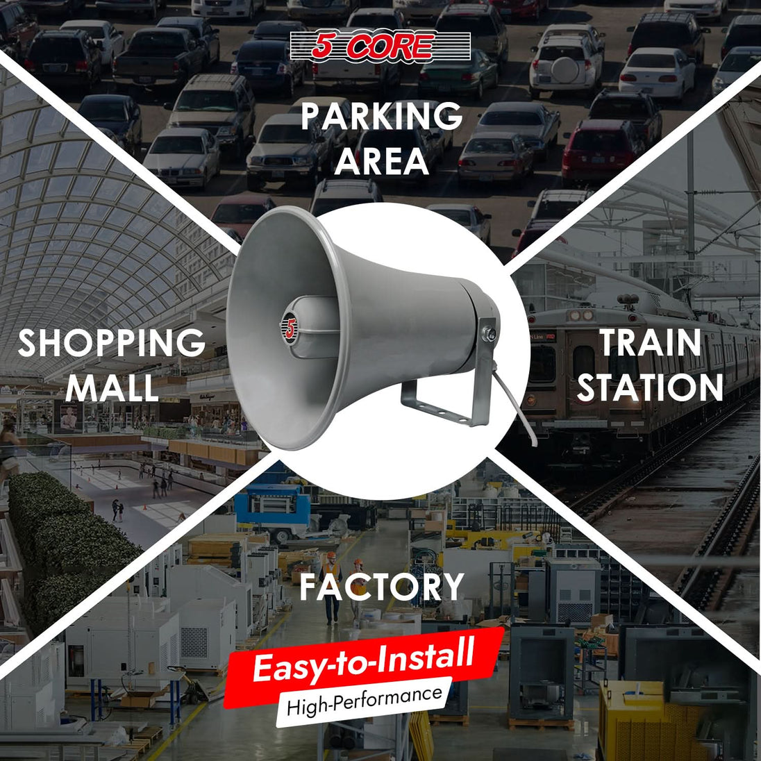 5Core loud speaker 9 inch PA horn outdoor indoor 20W 8 Ohm multi purpose loudspeaker