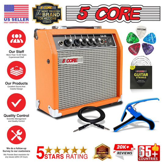 Electric acoustic guitar practice amp 20W by 5 Core portable amplifier