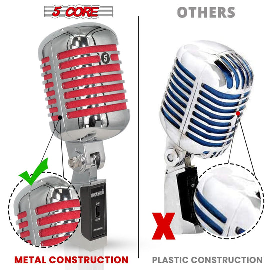 5Core professional red mic with old-school style and pro-grade audio