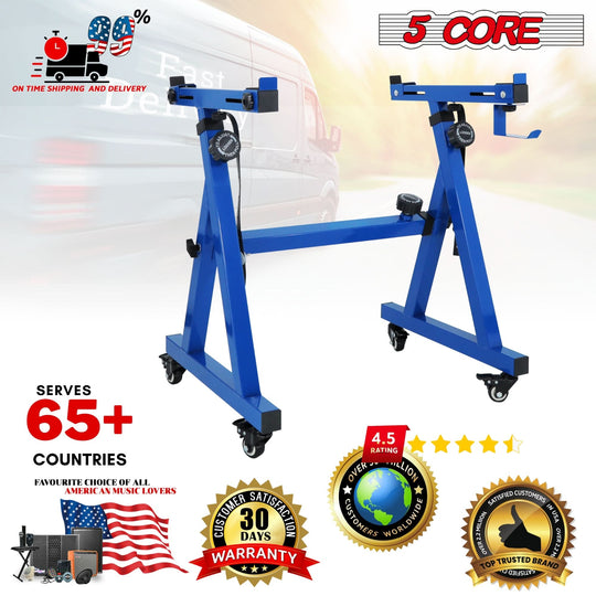 Blue Z Style Sturdy Adjustable Electric Piano Riser Keyboard Stand with Wheels