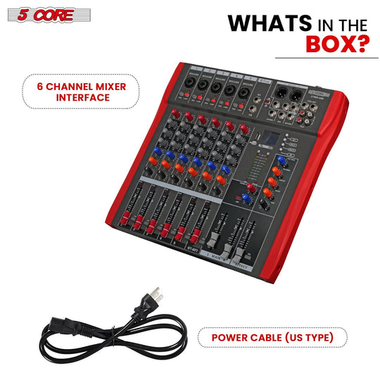 Portable 5 Core mixer console for home recording or live setups