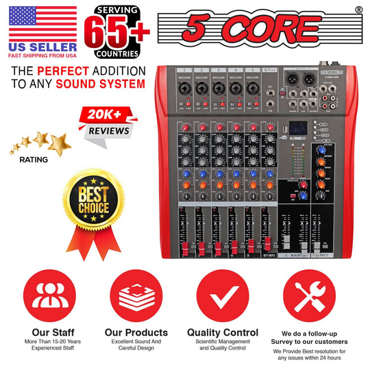 5 Core USB DJ sound mixer with great control and performance