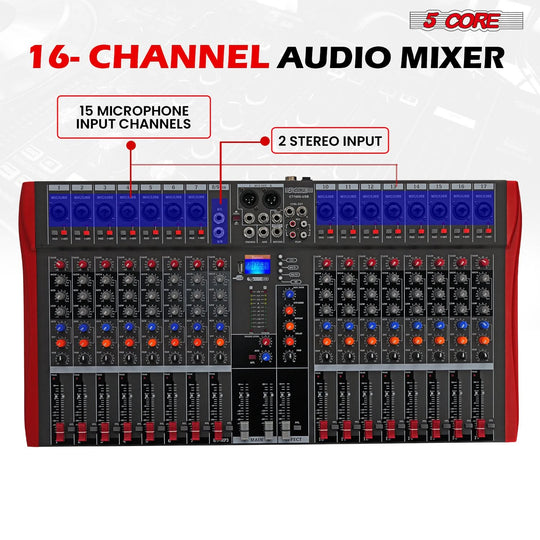 Professional DJ mixer by 5 Core with USB and wireless streaming