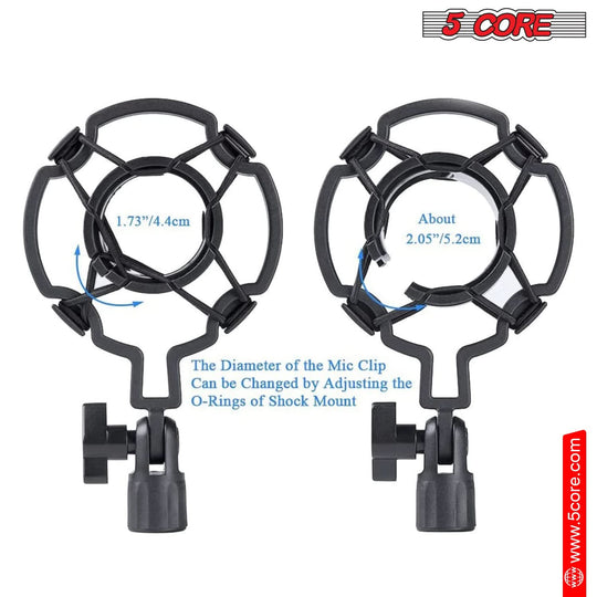 5Core professional condenser cardioid mic podcast bundle with desk stand blue
