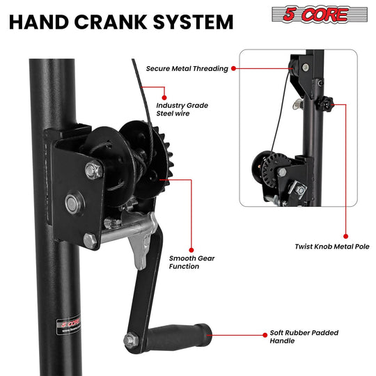 DJ lighting stand by 5Core with hand crank for easy height adjustment