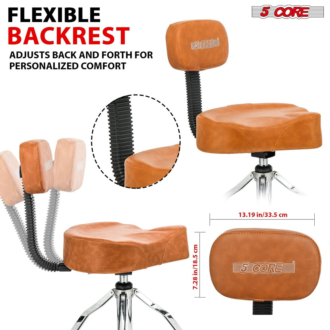 5Core brown drum throne adjustable seat for kids and adults