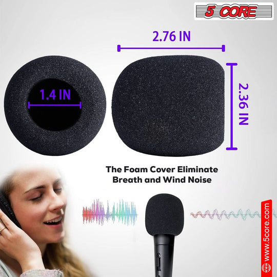 5Core condenser cardioid microphone podcast bundle with desk stand blue color