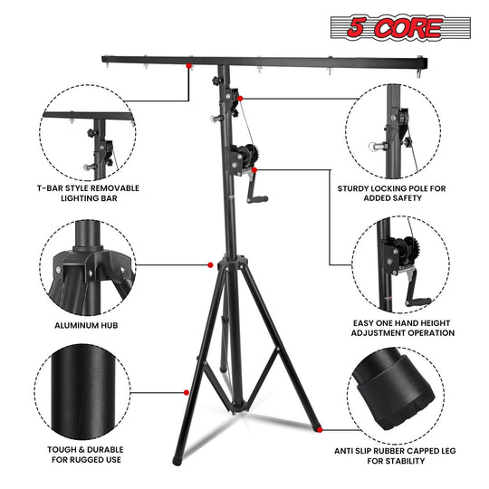 5Core stage light stand supports multiple lights with strong frame