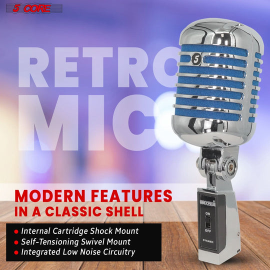 Dynamic XLR mic with vintage look and modern performance by 5Core
