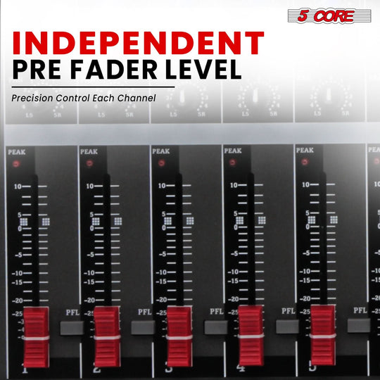 16 channel sound board from 5 Core with smooth faders and EQ