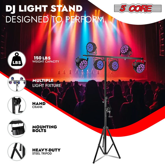 Adjustable height 5Core lighting rig perfect for professional setups